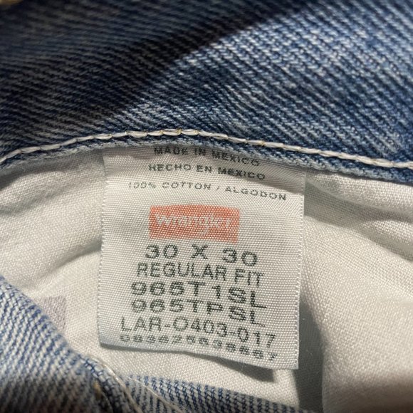 Used Wrangler Regular Fit Jeans 30x30 - Picture 4 of 4